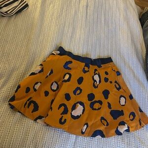 Leopard Print Skirt in Orange and Blue